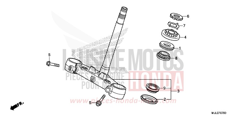 STEERING STEM for NC700S Dual Cluth ABS SEAL SILVER METALLIC (NHA14) from 2014